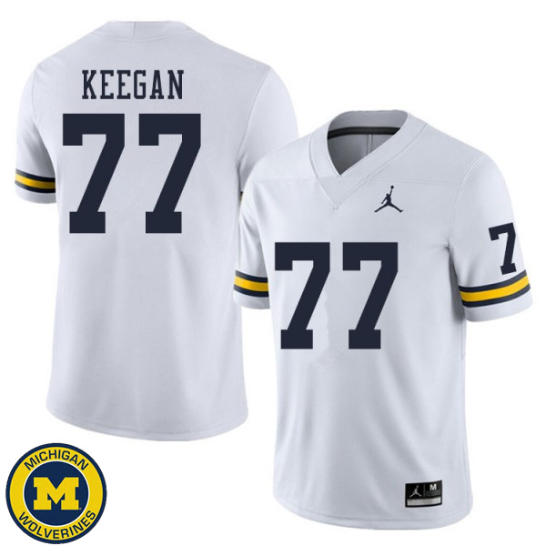 Men Michigan Wolverines #77 Trevor Keegan White High School Jersey